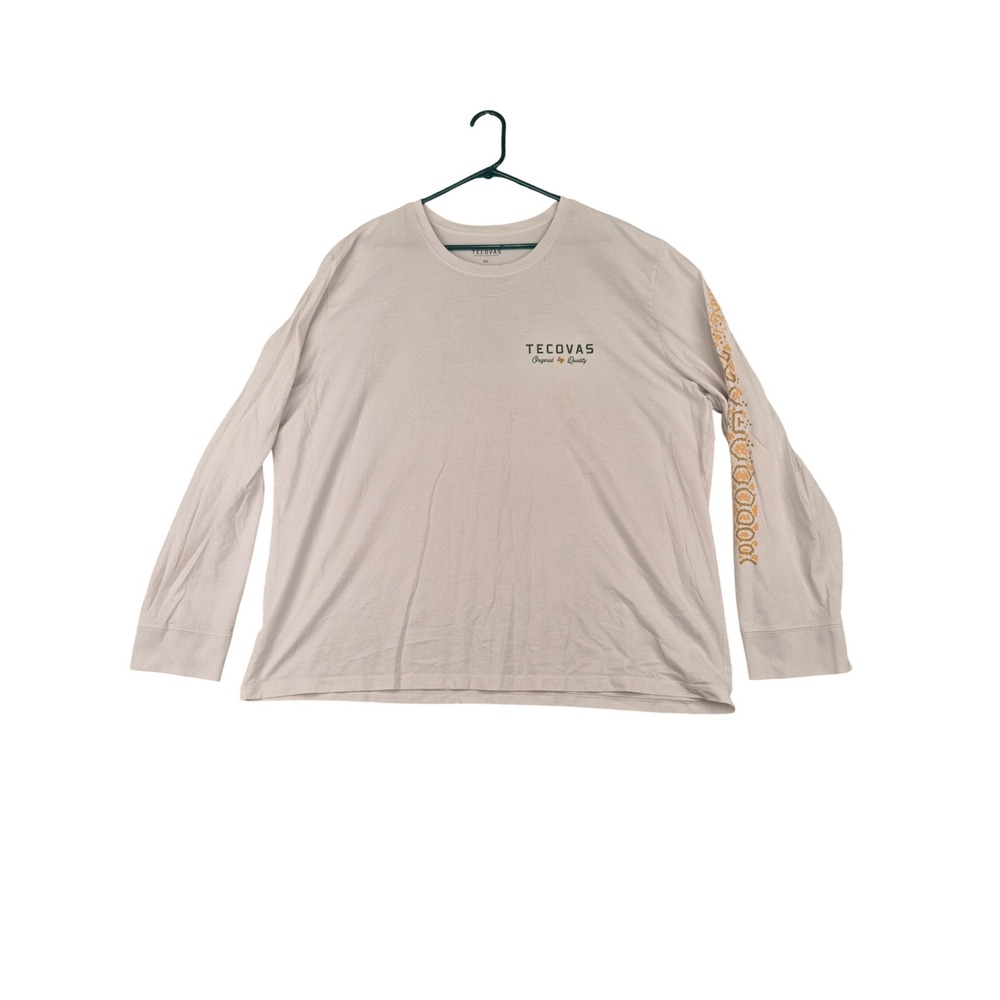 Tecovas Mens XXL White Long Sleeve Pima Cotton Graphic Tee Texas Logo Shirt
